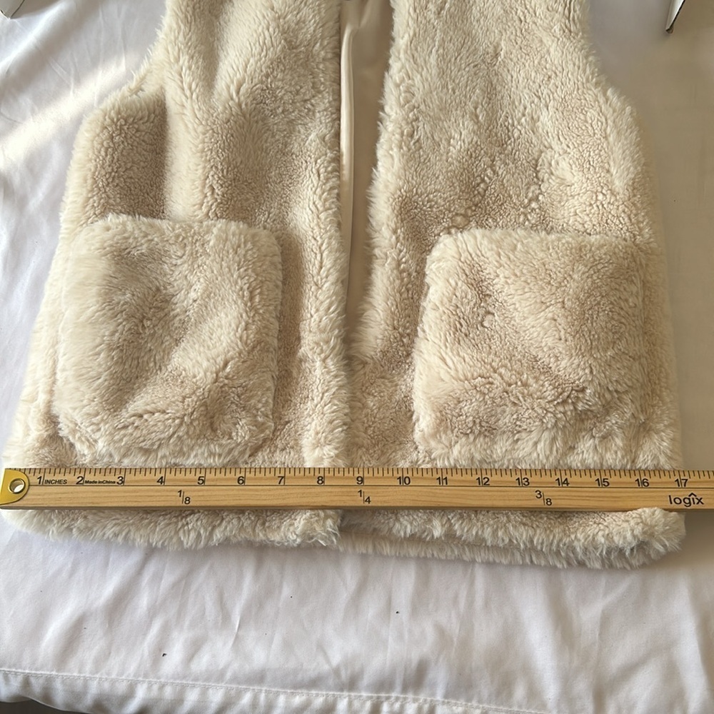 Zara Cream Faux Fur Sherpa Vest Adult One Size (Check Measurements) - Picture 5 of 6